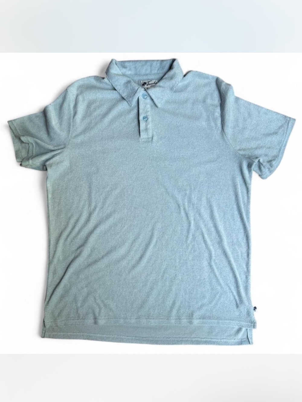 Men's Light Blue Polo Terry Cloth Shirt - Classic Short Sleeve